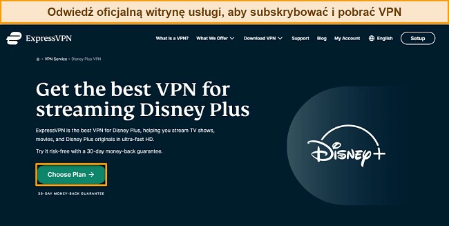 Jak oglądać Disney Plus za pomocą VPN - przewodnik, odwiedź stronę internetową ExpressVPN, zarejestruj się na plan