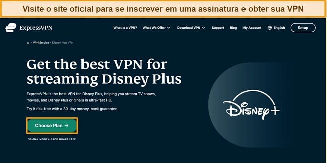 Como assistir ao Disney Plus com uma VPN - guia de como fazer, visite o site da ExpressVPN e inscreva-se em um plano